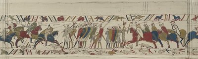 The Norman cavalry attacks the English shield-wall and battle is joined, Bayeux Tapestry by Unbekannt Unbekannt